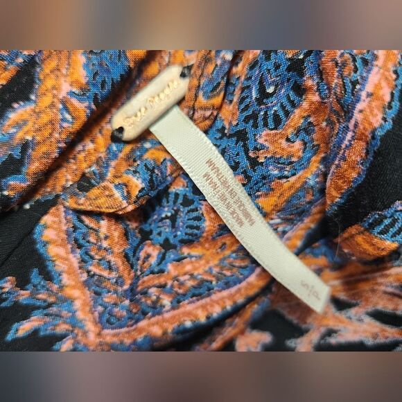 free people  half moon open front paisley duster size S - Picture 2 of 10